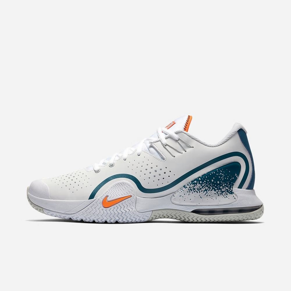 Chaussure De Tennis Nike NikeCourt Tech Challenge 20 Blanche 3891-604 White/Green Abyss/Dusty Grey/Total Orange Homme | GFJ-30532175